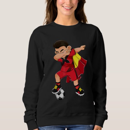 Dabbing Belgium Boy Belgium Football Flag Kids Sweatshirt