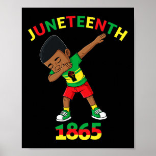 Dabbing Black King Juneteenth 1865 Brown Skin Boys Poster