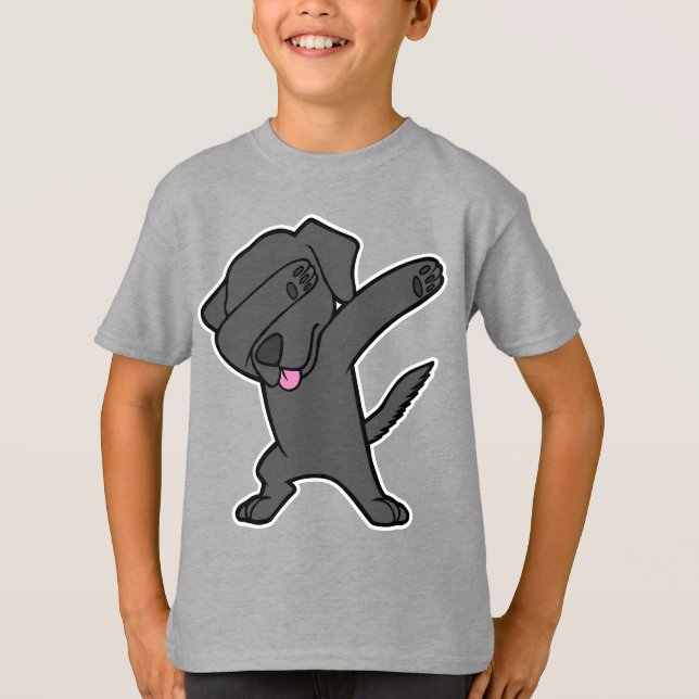 Dabbing Black Lab Retriever Hip Hop Dance Dog Dab T-Shirt (Front)