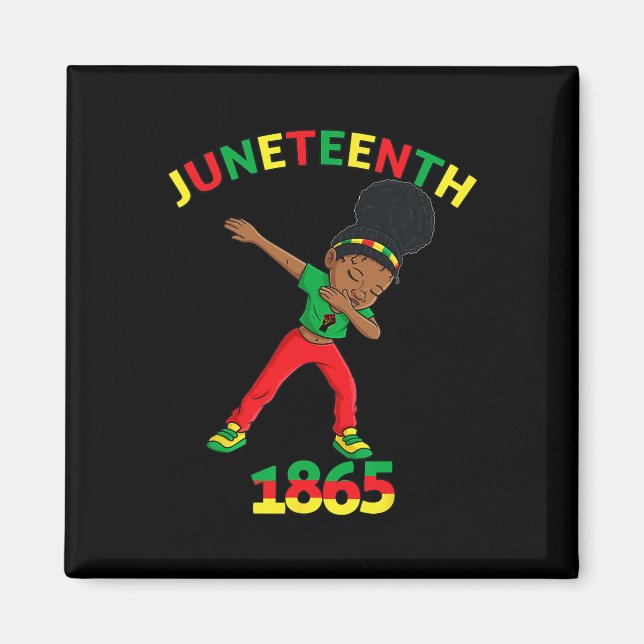 Dabbing Black Princess Juneteenth 1865 Brown Skin  Magnet (Front)