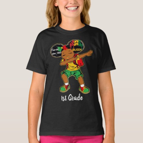 Dabbing Black Queen Juneteenth My Independence Day T_Shirt