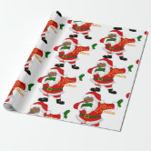 Funny African American Black Santa Wrapping Paper Dab Dabbing Unique Gift  Wrap Christmas Present Family Party Decoration Home Decor 