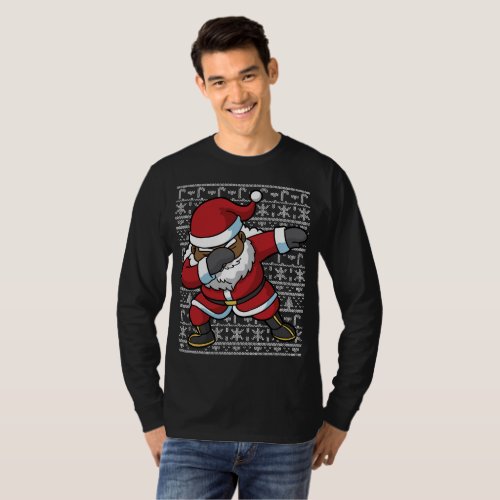 Dabbing Black Santa Dab Ugly Christmas Sweater