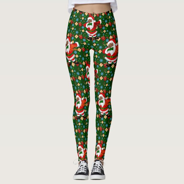 dabbing black santa leggings (Front)