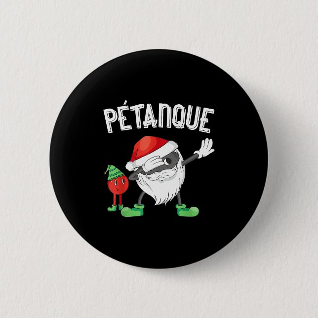 Dabbing Boules Ball Dab Christmas Cap Bouler Boule Button (Front)
