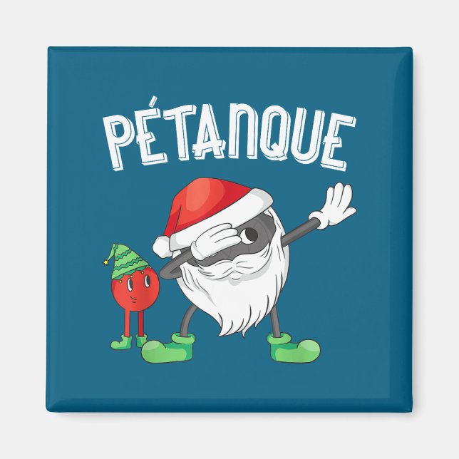 Dabbing Boules Ball Dab Christmas Cap Bouler Boule Magnet (Front)