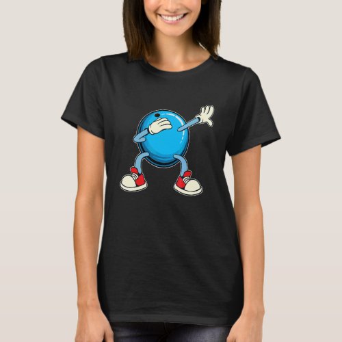 Dabbing Bowling Ball  Pin Men Women Kids Ballers T-Shirt