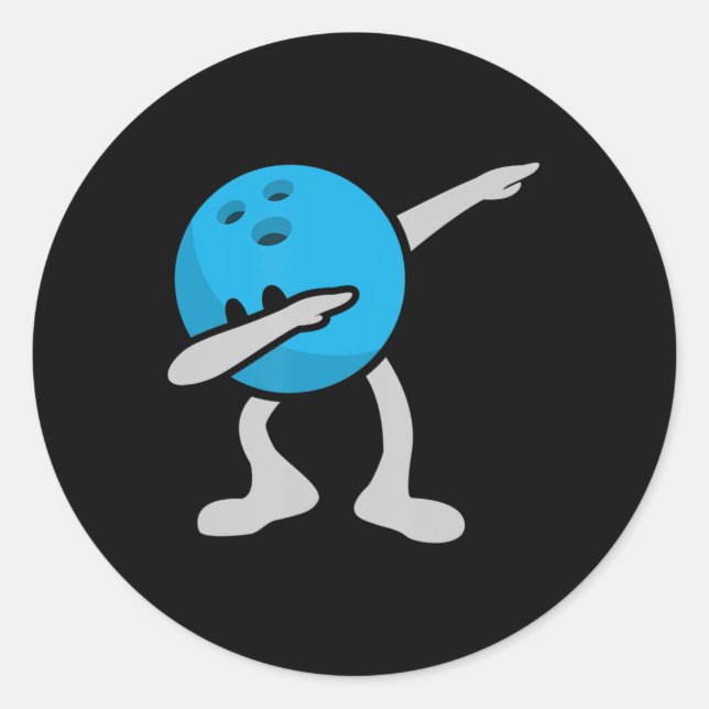 Dabbing Bowling  Birthday Party Bowling  Gift Classic Round Sticker (Front)