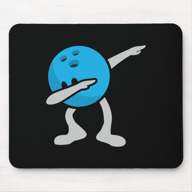 Dabbing Bowling Shirt Birthday Party Bowling Gift  Mouse Pad (Front)