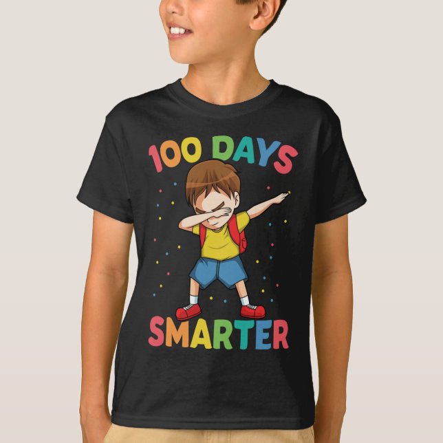 Dabbing Boy 100 Day Smarter Happy 100th Day Of Sch T-Shirt (Front)
