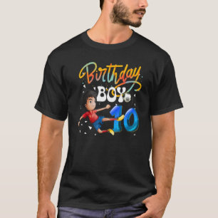 Dabbing Boy 10 Year Old Soccer Player 10th Birthda T-Shirt