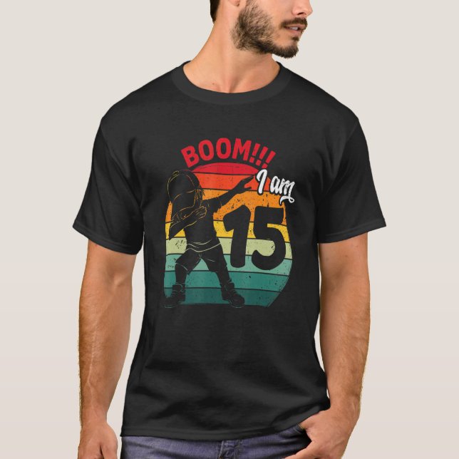 Dabbing Boy 15th Birthday Party Fifteen 15 Years O T-Shirt (Front)