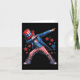 Dabbing Boy 4th Of July American Flag Usa Boys Kid Card