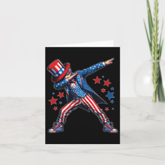 Dabbing Boy 4th Of July American Flag Usa Boys Kid Card