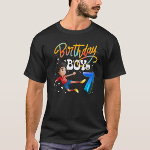 Dabbing Boy 7 Year Old Soccer Player 7th Birthday T-Shirt