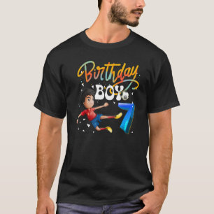Dabbing Boy 7 Year Old Soccer Player 7th Birthday T-Shirt
