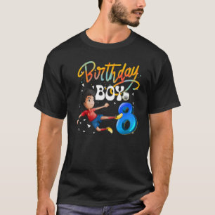 Dabbing Boy 8 Year Old Soccer Player 8th Birthday T-Shirt