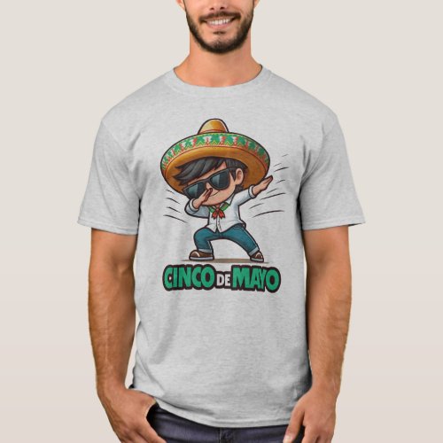 Dabbing BOY Cinco De Mayo Lets Fiesta Mexican  T_Shirt