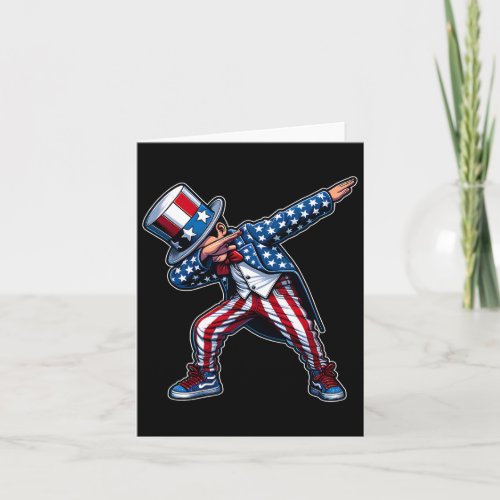 Dabbing Boy Funny 4th Of July Patriotic Design  Card
