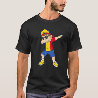 Dabbing Boy Romanian Romania Flag Kids Dab Dance T-Shirt