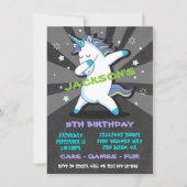 Dabbing Boy Unicorn Birthday Party Invitation (Front)