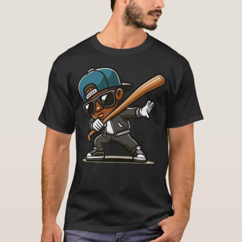 Dabbing boys sunglasses Baseball BAT girls  T_Shirt