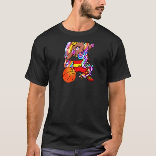 Dabbing Brown Skin Unicorn Germany Basketball Jers T_Shirt