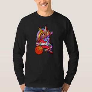 Dabbing Brown Skin Unicorn Singapore Basketball Fa T-Shirt