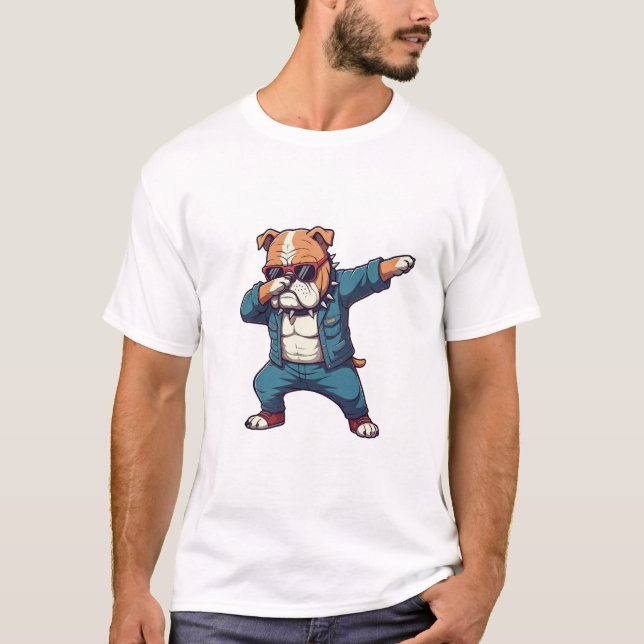 Dabbing Bulldog T-Shirt (Front)