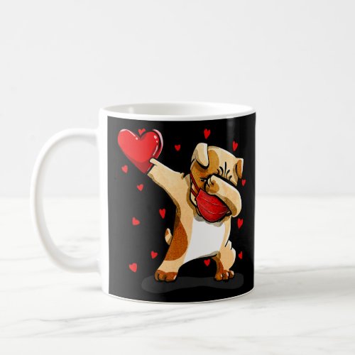 Dabbing Bulldog With Face Mask Funny Valentine S D Coffee Mug