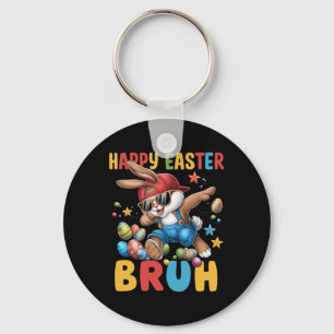Dabbing Bunny Easter Bruh Meme Funny Saying Teens  Keychain