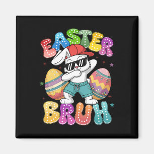 Dabbing Bunny Easter Bruh Meme Funny Saying Teens Magnet