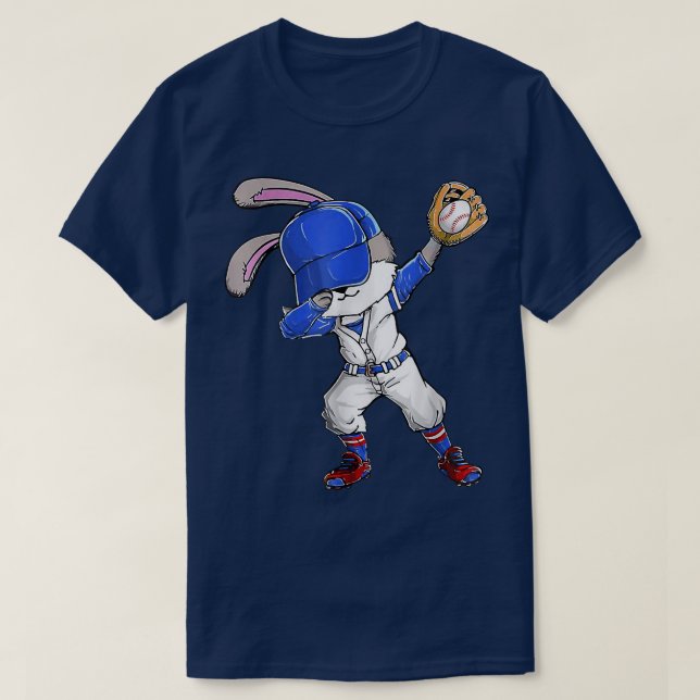 Dabbing Bunny Easter Day Baseball Catcher Happy Ea T-Shirt (Design Front)