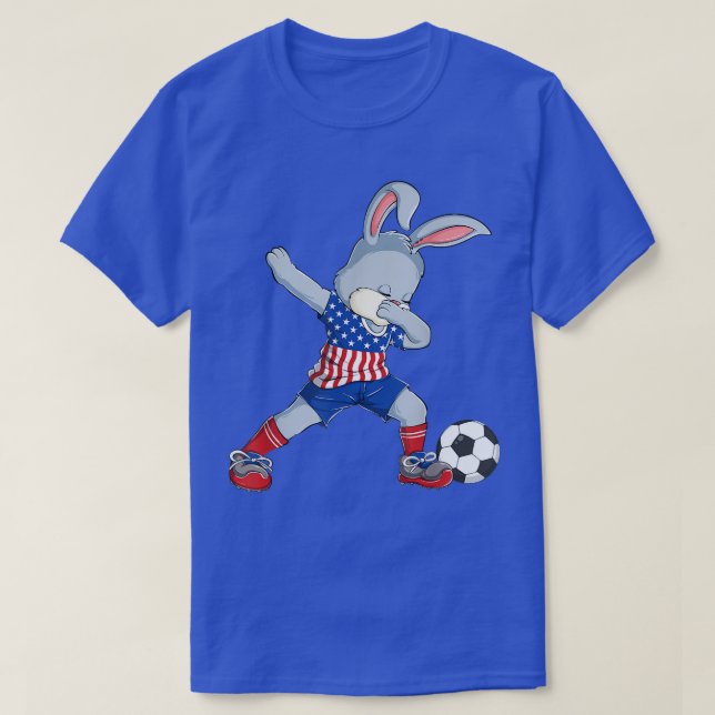 Dabbing Bunny Easter Day Soccer Happy Easter Boys  T-Shirt (Design Front)