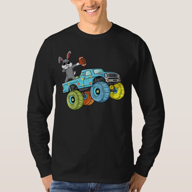 Dabbing Bunny Happy Easter Monster Truck  Kids Boy T-Shirt (Front)