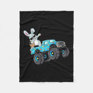 Dabbing Bunny Happy Easter Monster Truck Lovers Bo Fleece Blanket