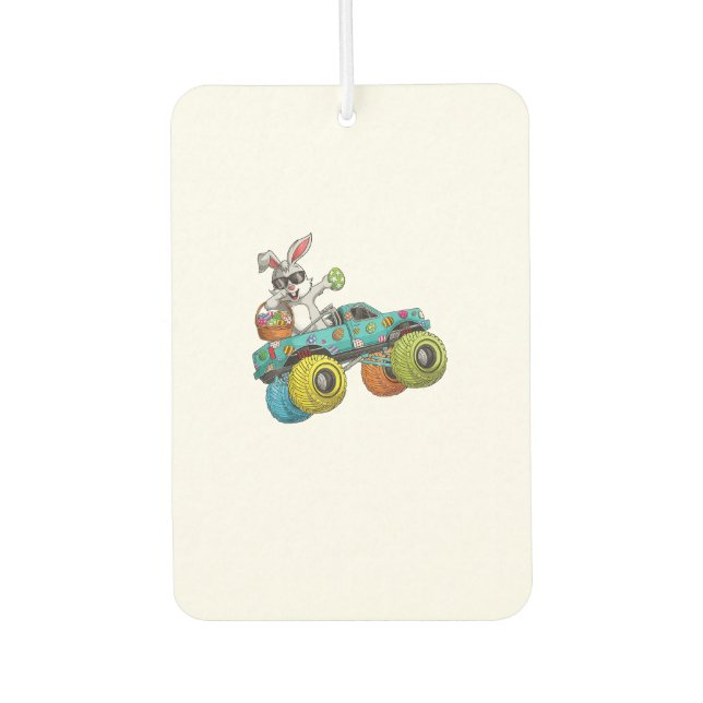 Dabbing Bunny Happy Easter Monster Truck Lovers Ki Air Freshener (Front)