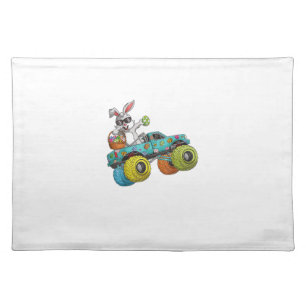 Dabbing Bunny Happy Easter Monster Truck Lovers Ki Cloth Placemat
