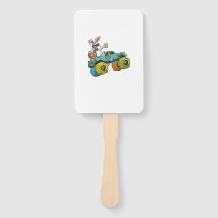 Dabbing Bunny Happy Easter Monster Truck Lovers Ki Hand Fan
