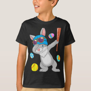 Dabbing Bunny Playing Softball Easter Costume Play T-Shirt