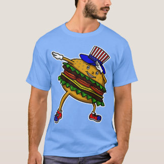 Dabbing Burger Independence Day T-Shirt
