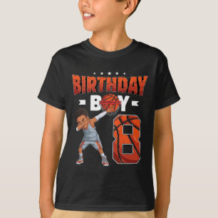 Dabbing Bysketbyll Player 8 Years Old Boy 8th Birt T-Shirt