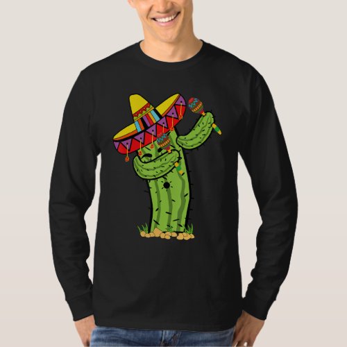 Dabbing Cactus Cinco De Mayo Kids Mens Womens Cost T_Shirt