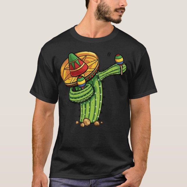 Dabbing Cactus Shirt Cinco de Mayo Fiesta Mexican (Front)