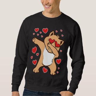 Dabbing Cat Feline Valentine's Day Love Relationsh Sweatshirt