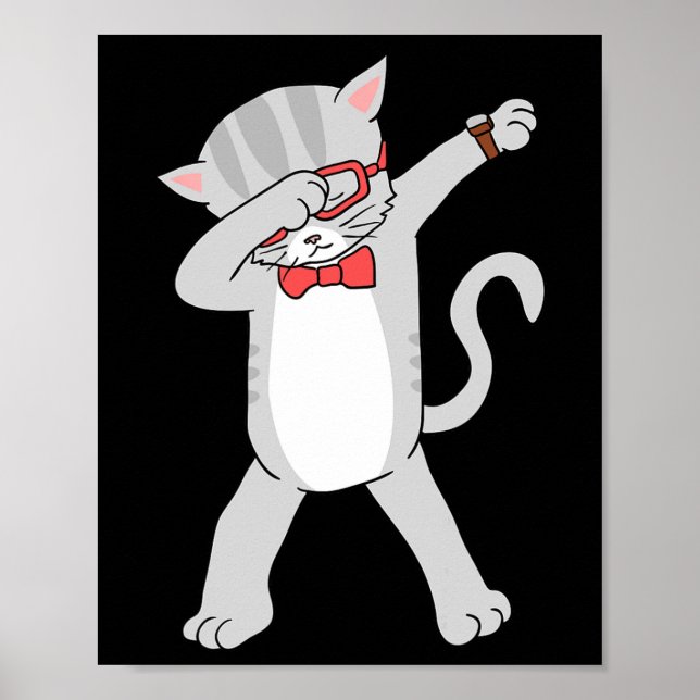 Dabbing Cat Funny Dab Gift Cat Tee  Poster (Front)