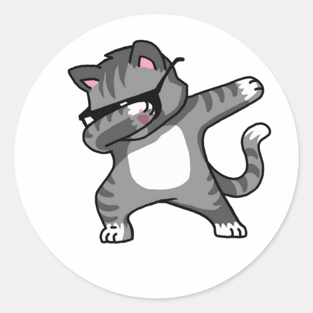 Dabbing Cat sticker Funny Cat Dab Dance Kitty (Front)