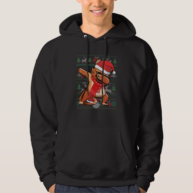 Dabbing Cat Ugly Christmas Sweater Funny Party Cos (Front)