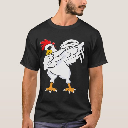 Dabbing Chicken Chick Farm Barn Animal Dance T_Shirt