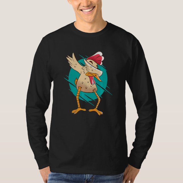 Dabbing Chicken  Rooster T-Shirt (Front)
